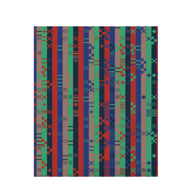 Block Print Red Kente – Surface Pattern for Fabric Design — Draped Fabric on Shiplap