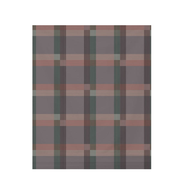 Block Print Red Tartan Plaid – Surface Pattern for Fabric Design — Draped Fabric on Shiplap
