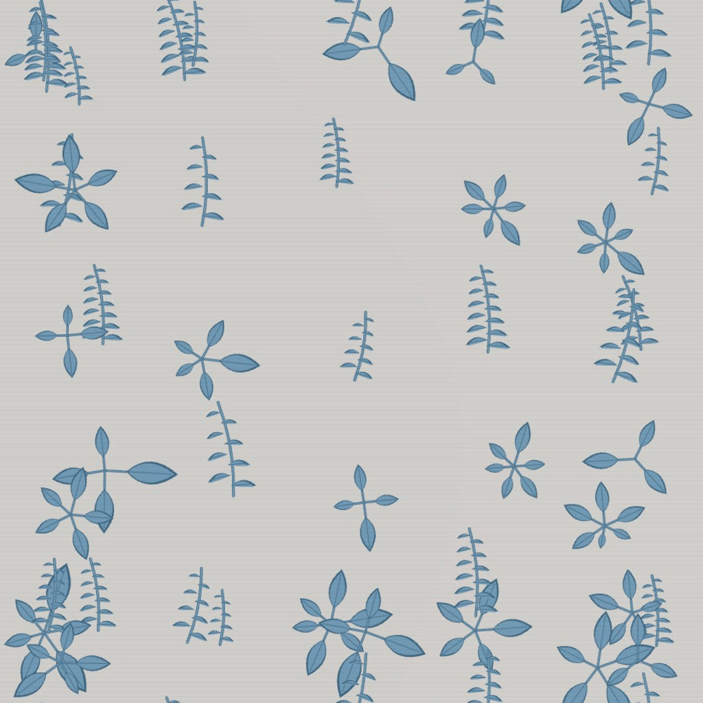 Cerulean & Raw Umber Botanical – Fabric Repeat Pattern Digital Download