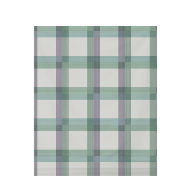 Forest Jewel Tartan Plaid – Surface Pattern for Fabric Design — Draped Fabric on Shiplap