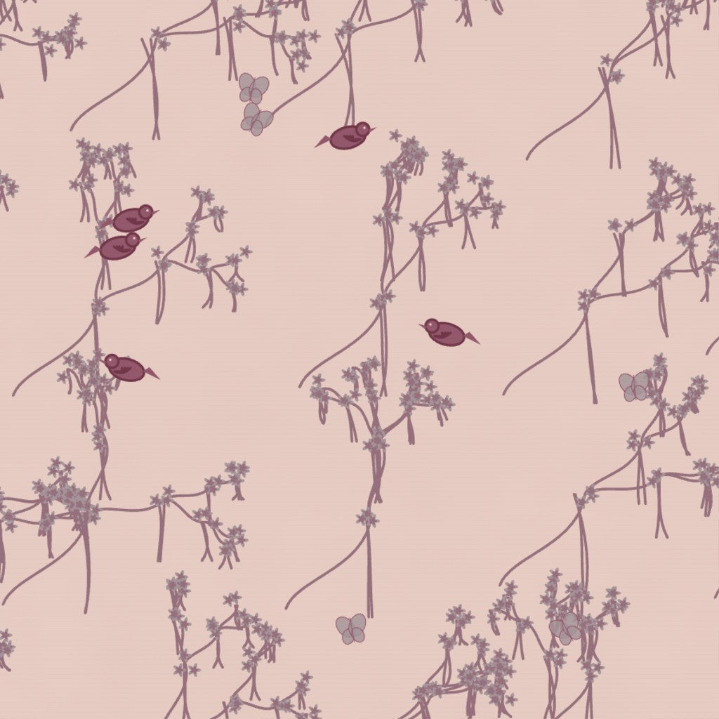Merlot Blush Chinoiserie – Seamless Pattern for Fabric & Wallpaper