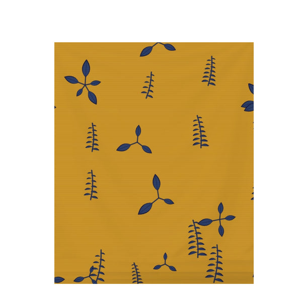 Nordic Blue Botanical – Surface Pattern for Fabric Design — Draped Fabric on Shiplap