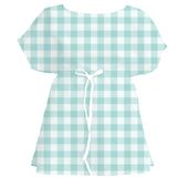 Aqua Mist Gingham Check – Fabric Repeat Pattern Digital Download — Women's Dress