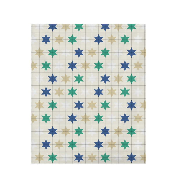 Bold Modern Moroccan Tile – Surface Pattern for Fabric Design — Draped Fabric on Shiplap