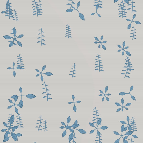 Cerulean & Raw Umber Botanical – Fabric Repeat Pattern Digital Download