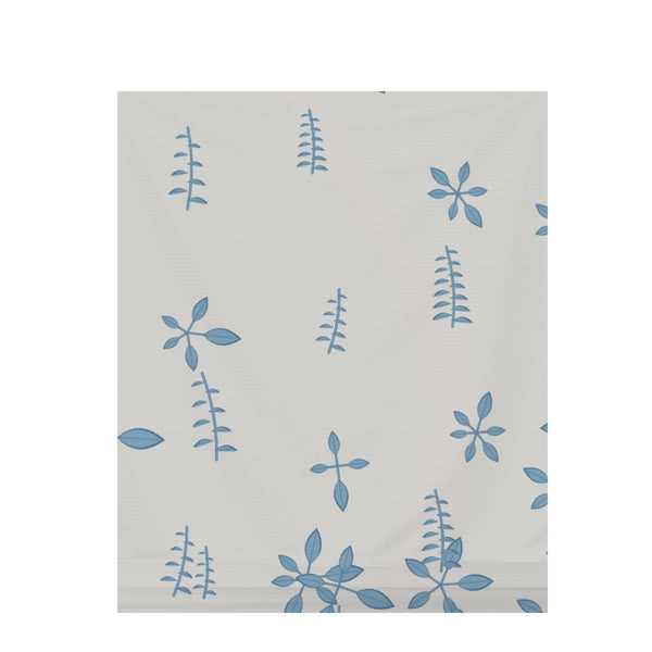 Cerulean & Raw Umber Botanical – Fabric Repeat Pattern Digital Download — Draped Fabric on Shiplap