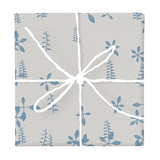 Cerulean & Raw Umber Botanical – Fabric Repeat Pattern Digital Download — Wrapped Gift Box