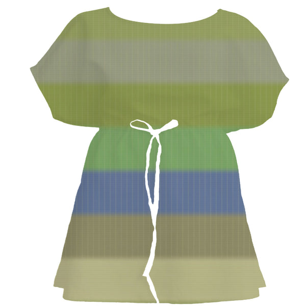 Chartreuse & Olive Adire Tie-dye – Surface Pattern for Fabric Design — Women's Dress