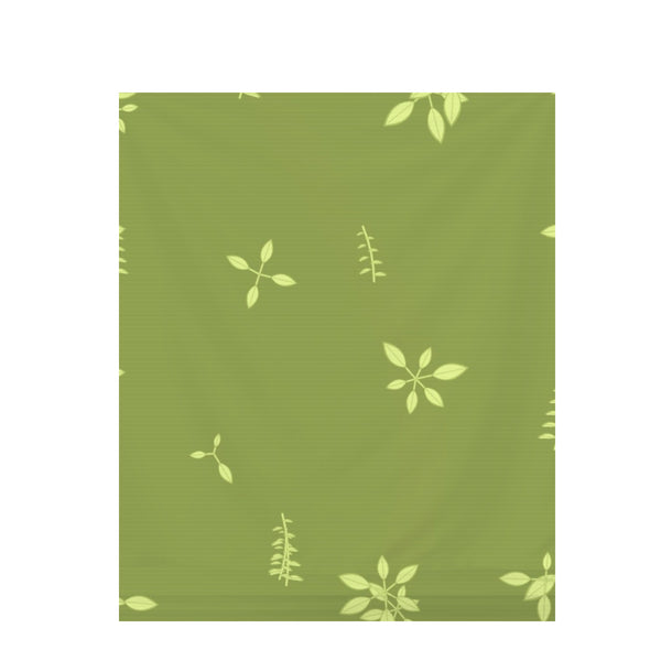 Chartreuse & Olive Botanical – Surface Pattern for Fabric Design — Draped Fabric on Shiplap
