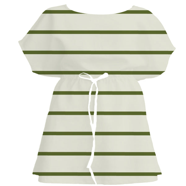 Chartreuse & Olive Linear – Surface Pattern for Fabric Design — Women's Dress