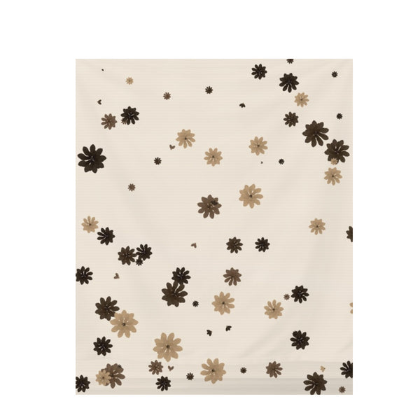 Classic Sepia Floral – Seamless Pattern for Fabric & Wallpaper — Draped Fabric on Shiplap