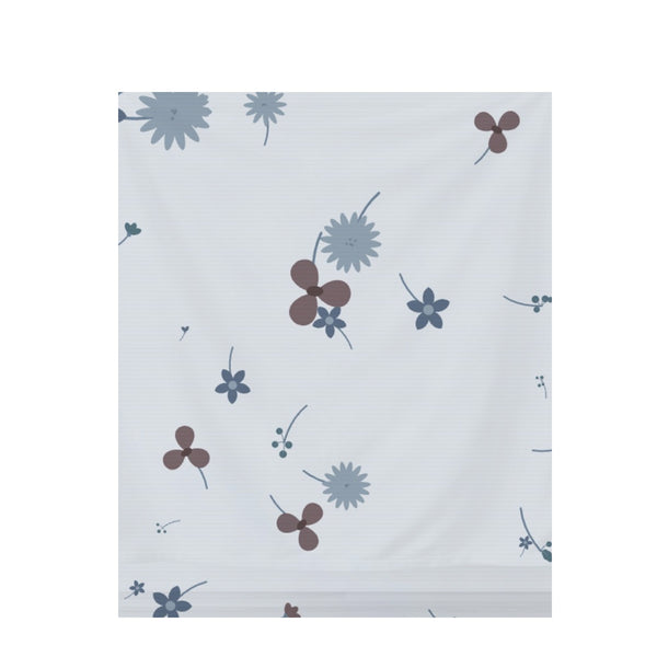 Cool Ocean Floral – Seamless Pattern for Fabric & Wallpaper — Draped Fabric on Shiplap