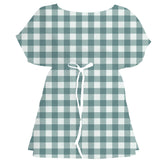 Cool Ocean Gingham Check – Fabric Repeat Pattern Digital Download — Women's Dress
