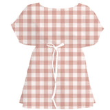 Coral Sand Gingham Check – Fabric Repeat Pattern Digital Download — Women's Dress