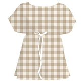 Desert Sand Gingham Check – Fabric Repeat Pattern Digital Download — Women's Dress