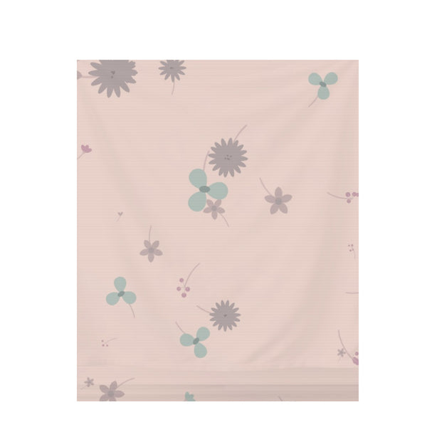 Flamingo Soft Floral – Seamless Pattern for Fabric & Wallpaper — Draped Fabric on Shiplap