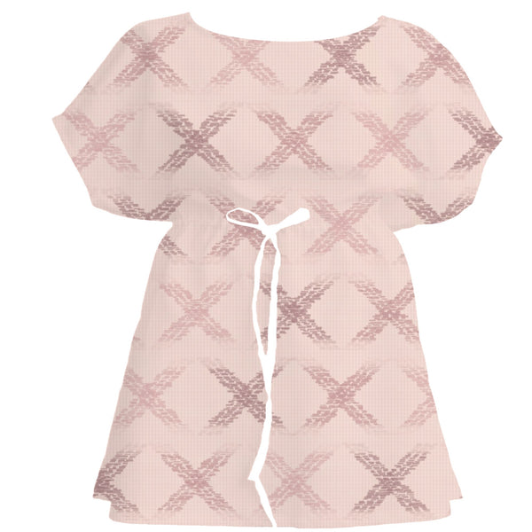 Flamingo Soft Ikat Weave – Fabric Repeat Pattern Digital Download — Women's Dress