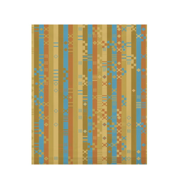 Honeyed Gold Kente – Surface Pattern for Fabric Design — Draped Fabric on Shiplap