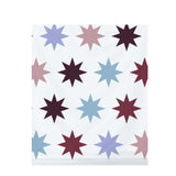 Icy Blue & Burgundy Moroccan Tile – Surface Pattern for Fabric Design — Draped Fabric on Shiplap