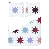Icy Blue & Burgundy Moroccan Tile – Surface Pattern for Fabric Design — Duvet & Pillows