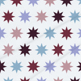 Icy Blue & Burgundy Moroccan Tile – Surface Pattern for Fabric Design — Cotton Fabric Swatch
