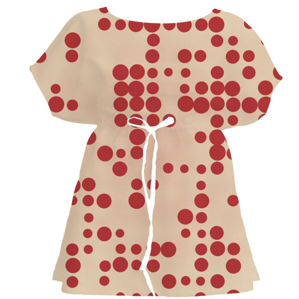 Ikat Crimson Polka Dot – Seamless Pattern for Fabric & Wallpaper — Women's Dress