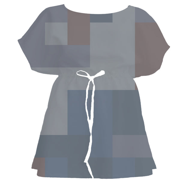 Indigo Color Block – Fabric Repeat Pattern Digital Download — Women's Dress