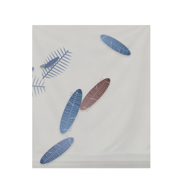 Indigo Tropical – Seamless Pattern for Fabric & Wallpaper — Draped Fabric on Shiplap