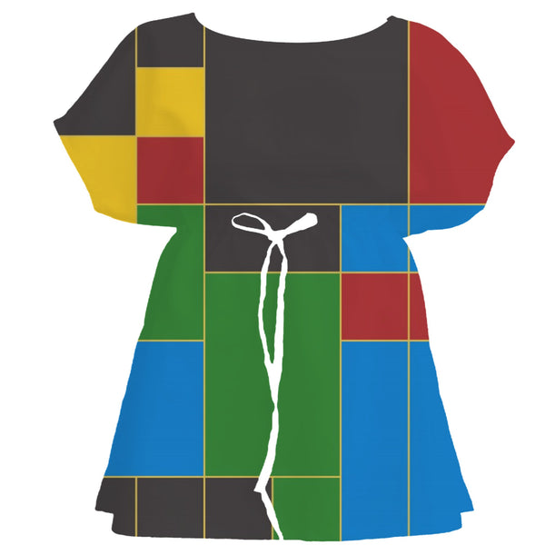 Kente Gold Color Block – Surface Pattern for Fabric Design — Women's Dress