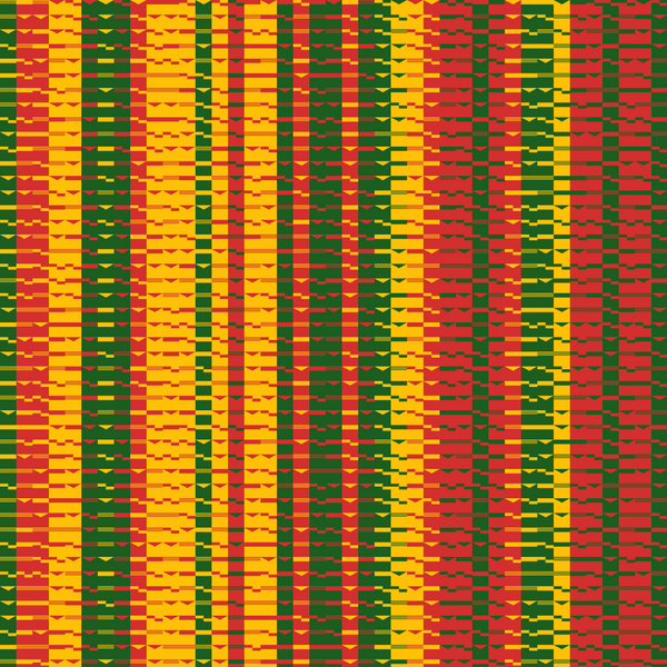 Kente Gold & Green Kente Adire Fabric Design