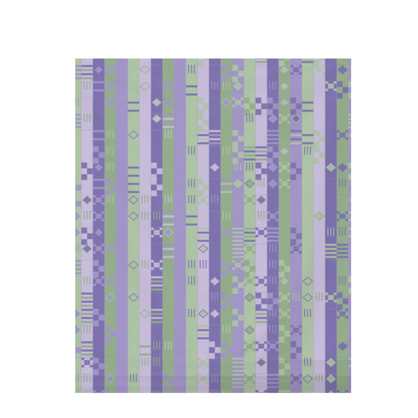 Lavender & Sage Kente – Surface Pattern for Fabric Design — Draped Fabric on Shiplap