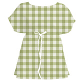 Lime & Stone Gingham Check – Fabric Repeat Pattern Digital Download — Women's Dress