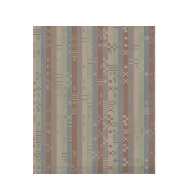 Mushroom Taupe Kente – Surface Pattern for Fabric Design — Draped Fabric on Shiplap