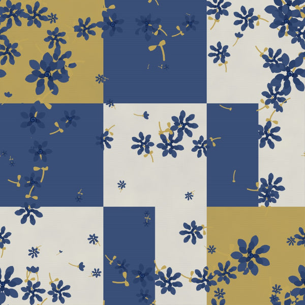 Navy & Mustard Geometric – Fabric Repeat Pattern Digital Download