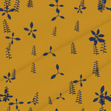 Nordic Blue Botanical – Surface Pattern for Fabric Design — Cotton Fabric Swatch