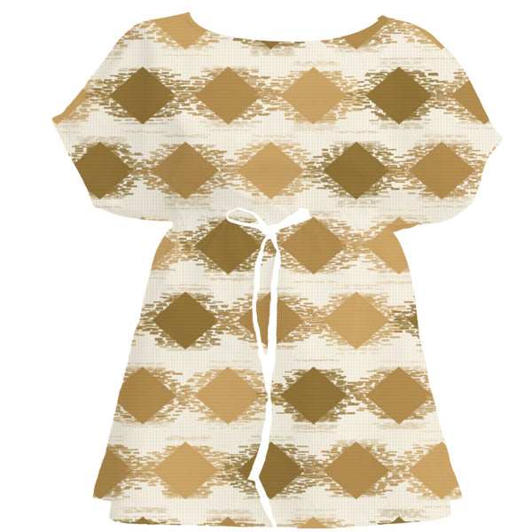 Ochre Wash Ikat Weave – Surface Pattern for Fabric Design — Women's Dress