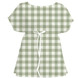Olive Grove Gingham Check – Fabric Repeat Pattern Digital Download — Women's Dress