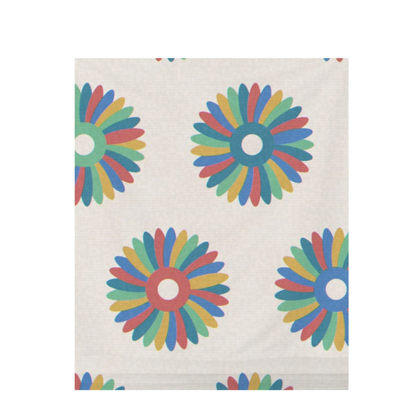 Rainbow Ankara – Surface Pattern for Fabric Design — Draped Fabric on Shiplap
