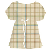 Saffron & Cream Tartan Plaid – Fabric Repeat Pattern Digital Download — Women's Dress