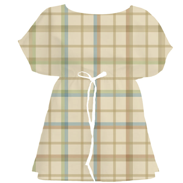 Saffron & Cream Tartan Plaid – Fabric Repeat Pattern Digital Download — Women's Dress