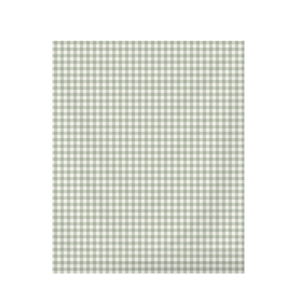 Sage & Terracotta Gingham Check – Seamless Pattern for Fabric & Wallpaper — Draped Fabric on Shiplap