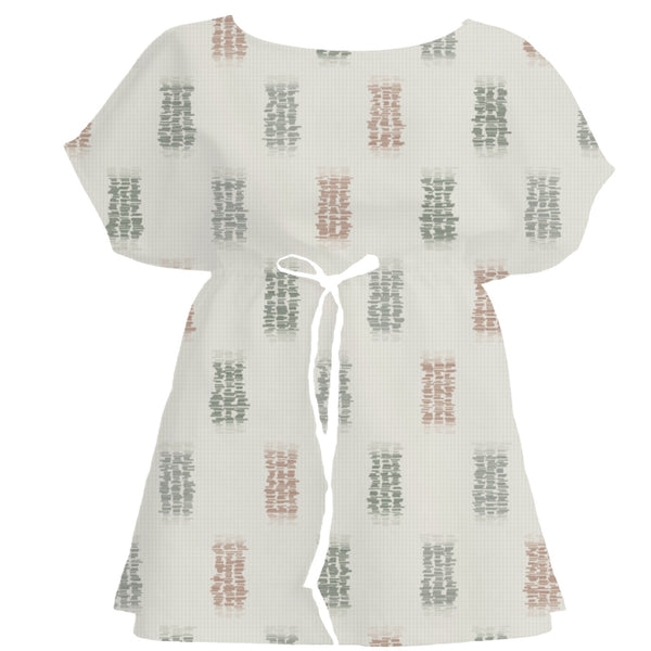 Sage & Terracotta Ikat Weave – Seamless Pattern for Fabric & Wallpaper — Women's Dress