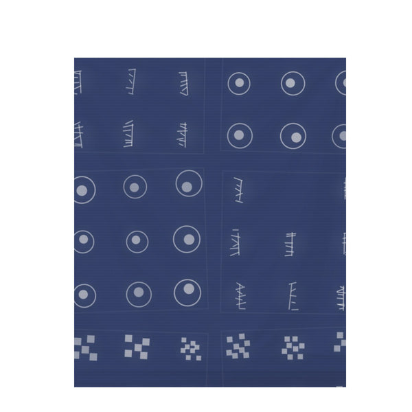 Sapphire Ink Adire – Surface Pattern for Fabric Design — Draped Fabric on Shiplap