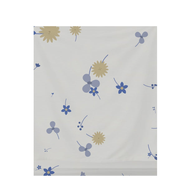 Sapphire Ink Floral – Seamless Pattern for Fabric & Wallpaper — Draped Fabric on Shiplap