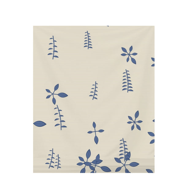 Shibori Indigo Botanical – Fabric Repeat Pattern Digital Download — Draped Fabric on Shiplap