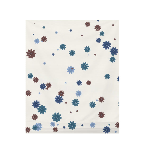 Shibori Indigo Floral – Seamless Pattern for Fabric & Wallpaper — Draped Fabric on Shiplap