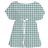 Teal & Burgundy Gingham Check – Seamless Pattern for Fabric & Wallpaper — Women's Dress