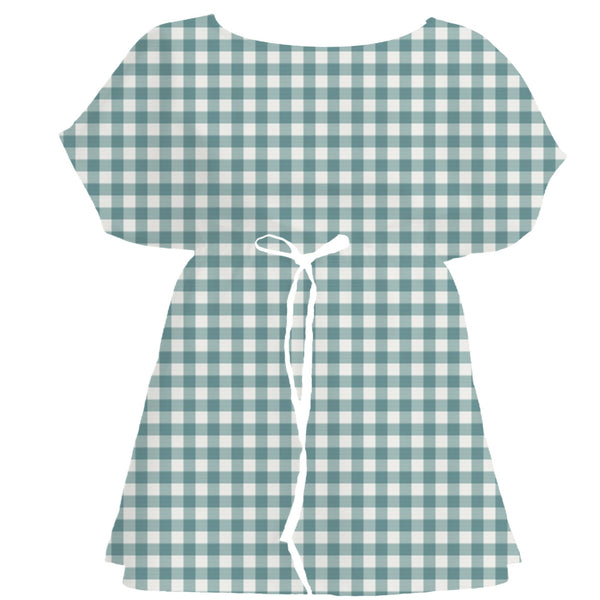 Teal & Burgundy Gingham Check – Seamless Pattern for Fabric & Wallpaper — Women's Dress
