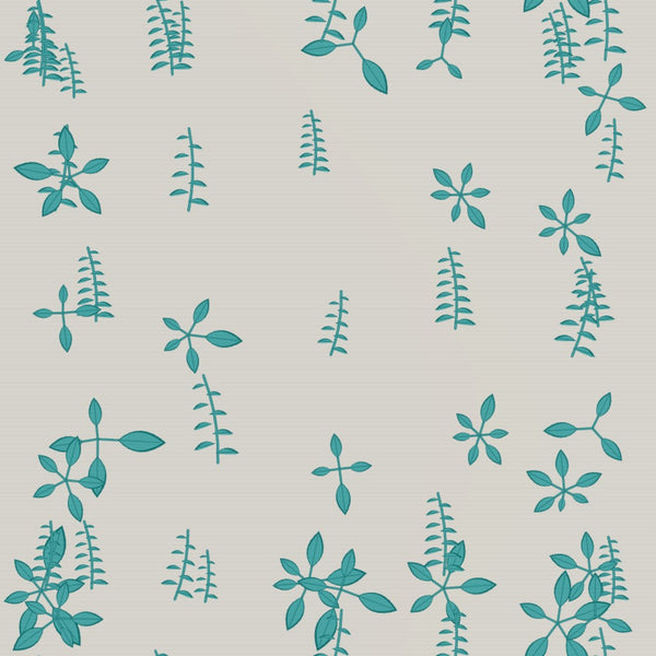 Teal & Gold Botanical – Fabric Repeat Pattern Digital Download