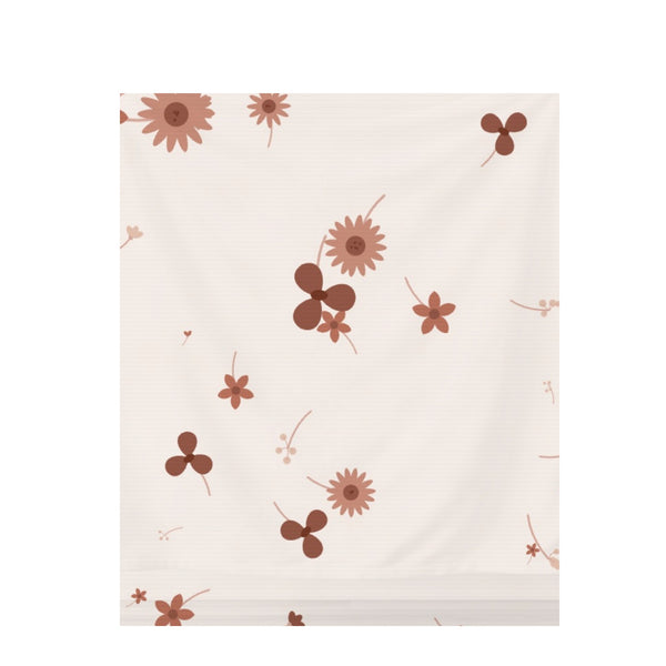 Terracotta & Blush Floral – Seamless Pattern for Fabric & Wallpaper — Draped Fabric on Shiplap